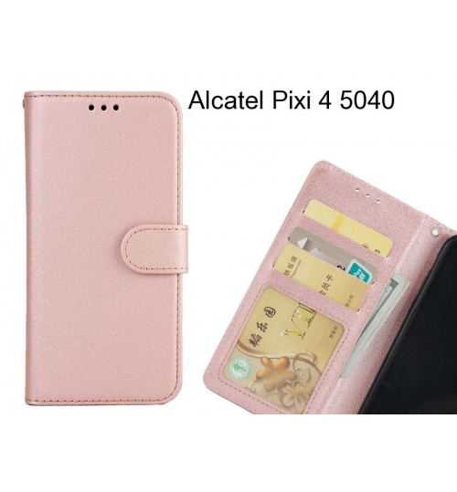 Alcatel Pixi 4 5040  Case Magnetic Flip Leather Wallet Case - Rose Gold