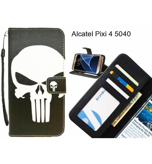 Alcatel Pixi 4 5040 case 3 card leather wallet case printed ID