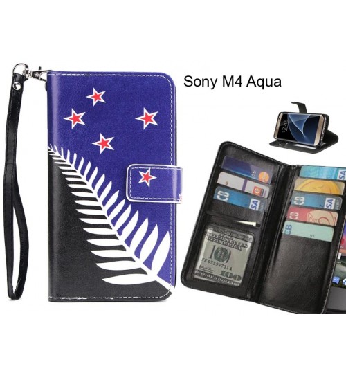 Sony M4 Aqua case Multifunction wallet leather case