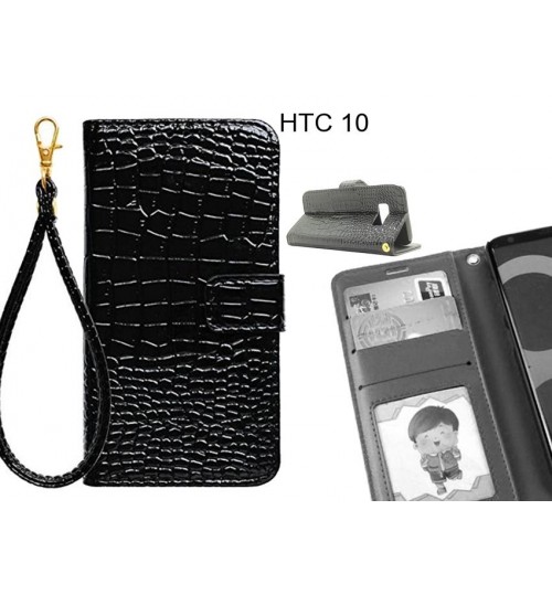 HTC 10 case Croco wallet Leather case