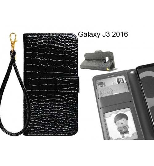 Galaxy J3 2016 case Croco wallet Leather case