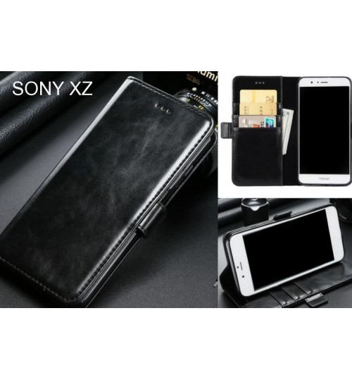 SONY XZ case executive leather wallet case
