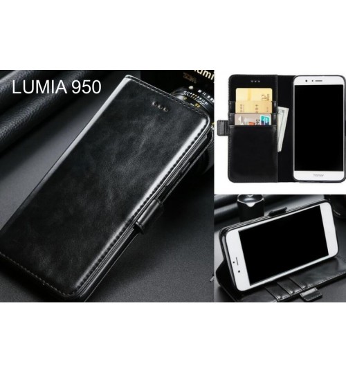 Lumia 950 Case Executive Leather Wallet Case - Black