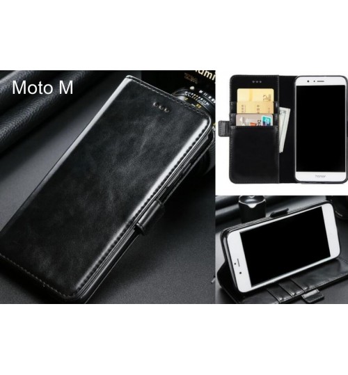 Moto M case executive leather wallet case