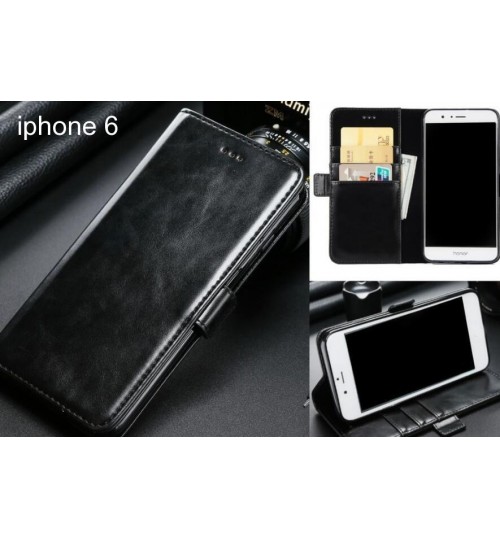Iphone 6 Case Executive Leather Wallet Case - Black