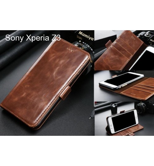 Sony Xperia Z3 case executive leather wallet case