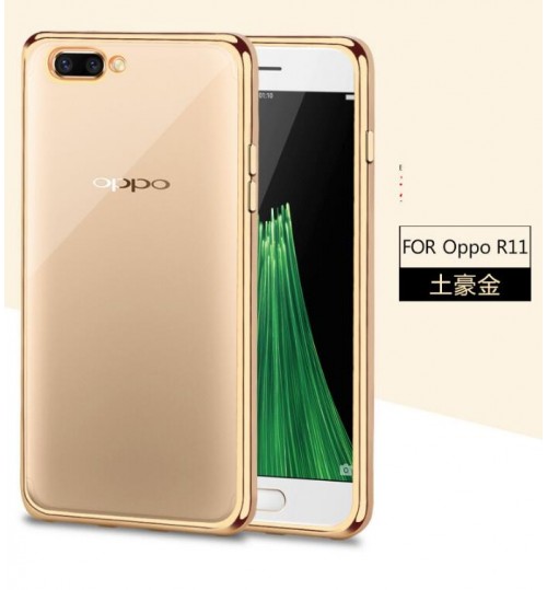 Oppo R11 case plating bumper with clear gel back cover case