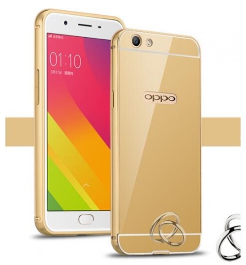 Oppo R11 case Slim Metal bumper with mirror back cover case