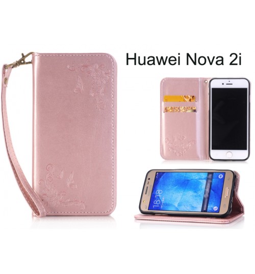 Huawei Nova 2i  case Premium Leather Embossing wallet Folio case