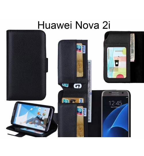 Huawei Nova 2i  Case Leather Wallet Case Cover - Black