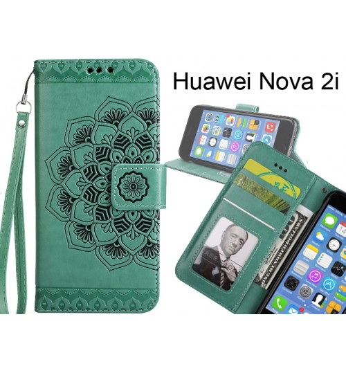 Huawei Nova 2i  Case Premium leather Embossing wallet flip case