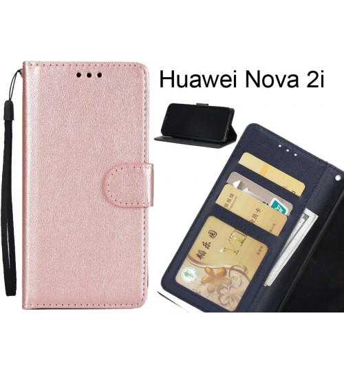 Huawei Nova 2i Case Silk Texture Leather Wallet Case - Rose Gold