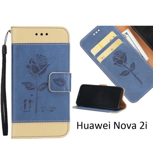 Huawei Nova 2i case 3D Embossed Rose Floral Leather Wallet cover case