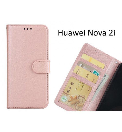 Huawei Nova 2i  Case Magnetic Flip Leather Wallet Case - Rose Gold