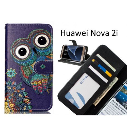 Huawei Nova 2i  case 3 card leather wallet case printed ID