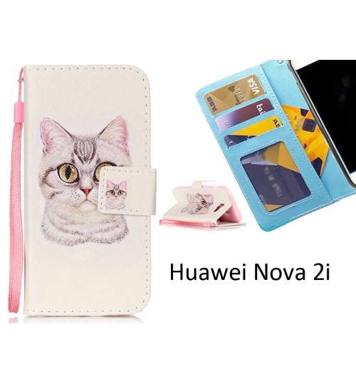 Huawei Nova 2i  case 3 card leather wallet case printed ID