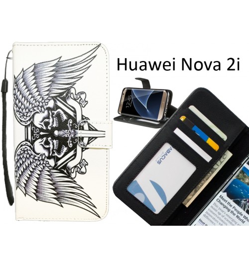 Huawei Nova 2i case 3 card leather wallet case printed ID