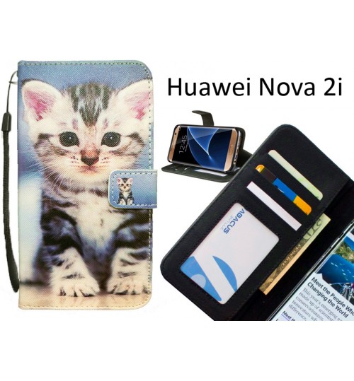 Huawei Nova 2i case 3 card leather wallet case printed ID