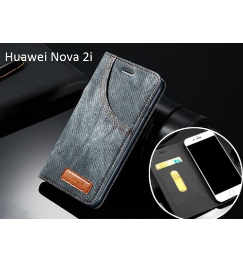 Huawei Nova 2i  case leather wallet case retro denim slim concealed magnet