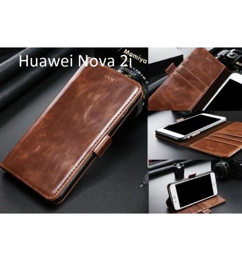 Huawei Nova 2i  Case Executive Leather Wallet Case - Brown