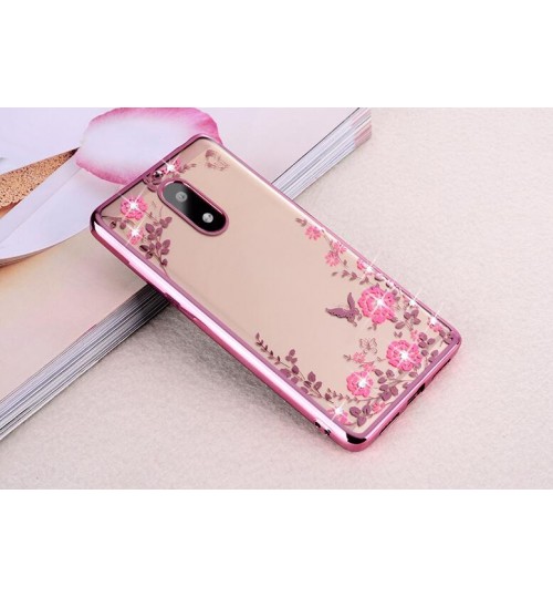 Nokia 6 case soft gel tpu case luxury bling shiny floral case