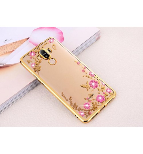 Huawei Mate 10 PRO  case soft gel tpu case luxury bling shiny floral case