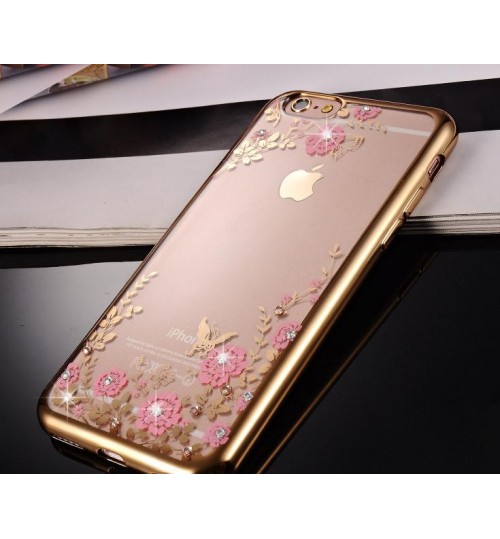 iPhone 6 6s Plus Case soft gel tpu luxury bling shiny floral case