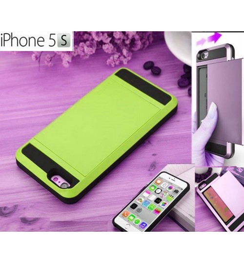 iPhone 5 5s impact proof hybrid case card holder