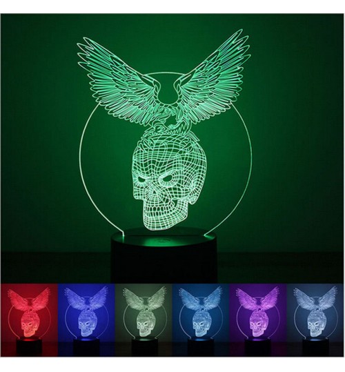 3D Desk Lamp Eagle Skeleton Decor Night LED Light