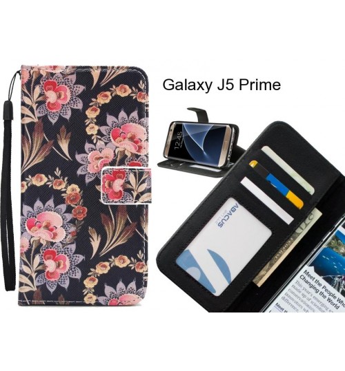 Galaxy J5 Prime case 3 card leather wallet case printed ID