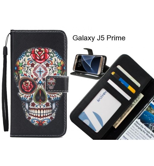 Galaxy J5 Prime case 3 card leather wallet case printed ID