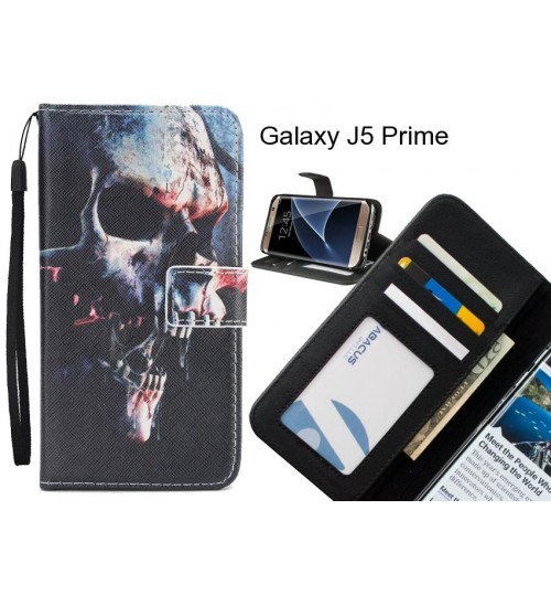 Galaxy J5 Prime case 3 card leather wallet case printed ID