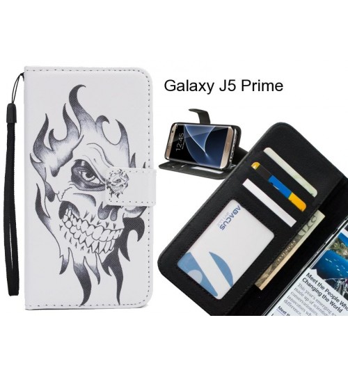 Galaxy J5 Prime case 3 card leather wallet case printed ID