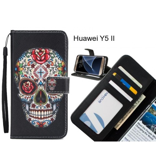 Huawei Y5 II case 3 card leather wallet case printed ID