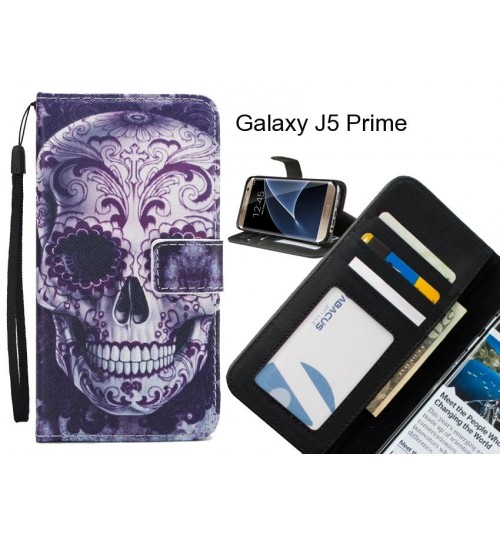 Galaxy J5 Prime case 3 card leather wallet case printed ID