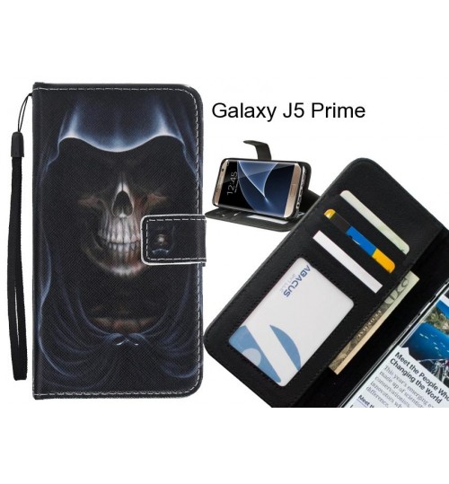 Galaxy J5 Prime case 3 card leather wallet case printed ID