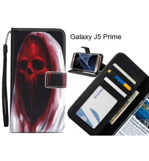 Galaxy J5 Prime case 3 card leather wallet case printed ID