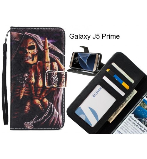 Galaxy J5 Prime case 3 card leather wallet case printed ID