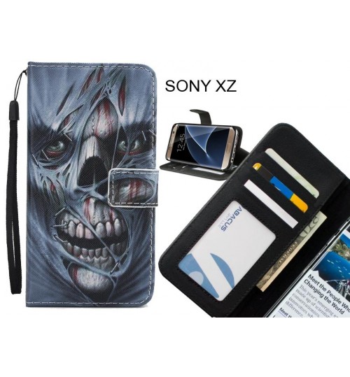 SONY XZ case 3 card leather wallet case printed ID