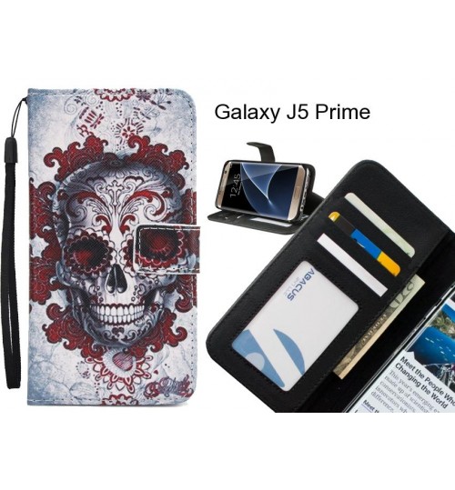 Galaxy J5 Prime case 3 card leather wallet case printed ID