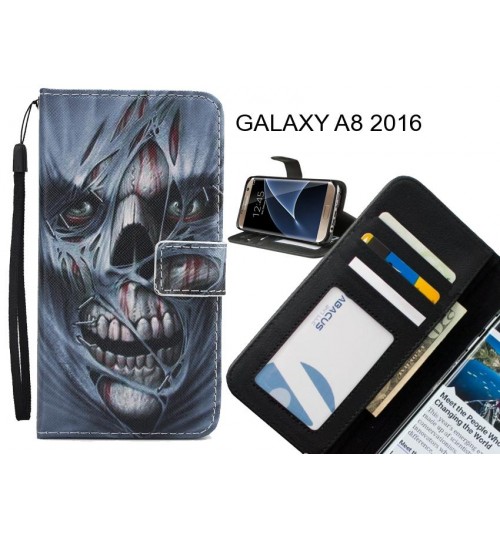 GALAXY A8 2016 case 3 card leather wallet case printed ID