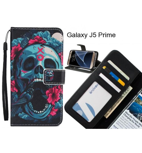 Galaxy J5 Prime case 3 card leather wallet case printed ID