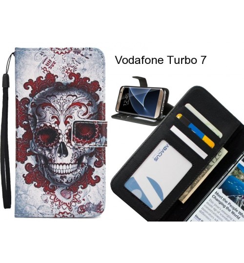 Vodafone Turbo 7 case 3 card leather wallet case printed ID