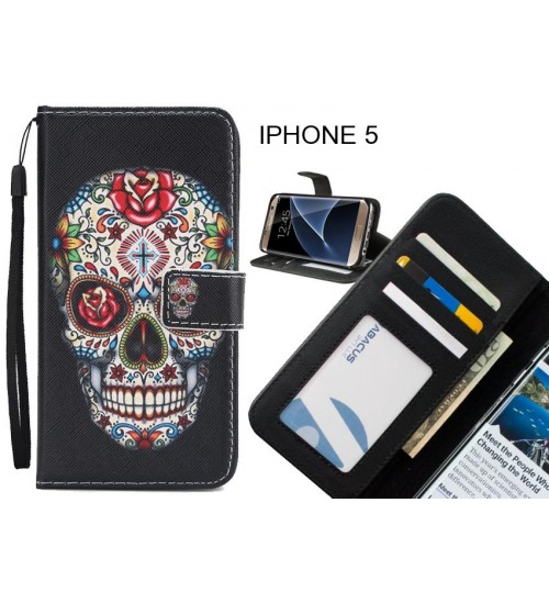 IPHONE 5 case 3 card leather wallet case printed ID