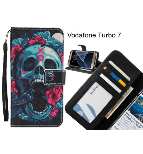 Vodafone Turbo 7 case 3 card leather wallet case printed ID