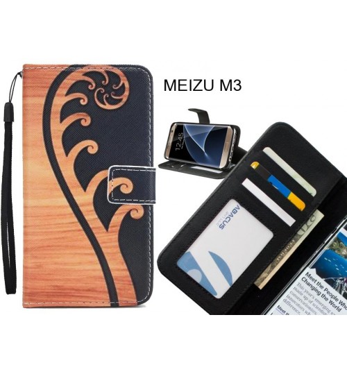 MEIZU M3 case 3 card leather wallet case printed ID