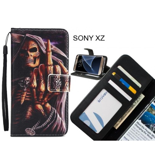 SONY XZ case 3 card leather wallet case printed ID