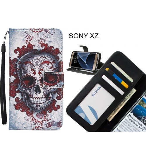 SONY XZ case 3 card leather wallet case printed ID