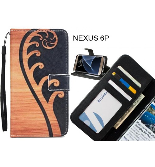 NEXUS 6P case 3 card leather wallet case printed ID