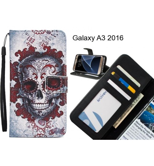 Galaxy A3 2016 case 3 card leather wallet case printed ID